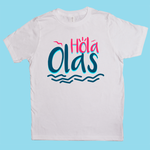 Hola Olas - Pink on White