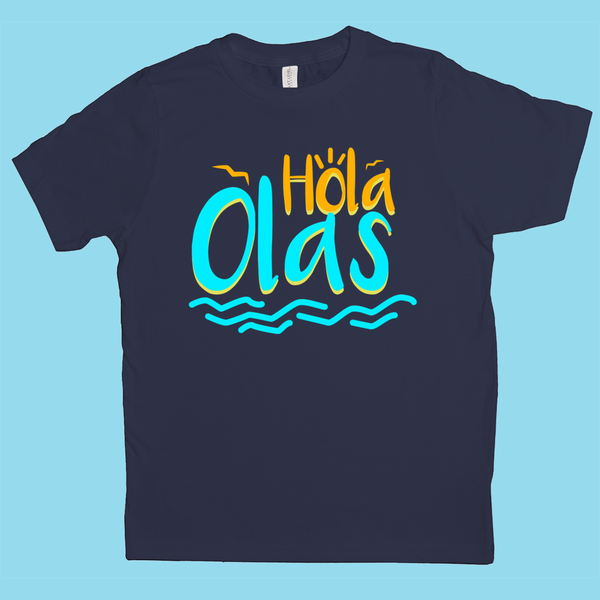 Hola Olas - Orange on Navy